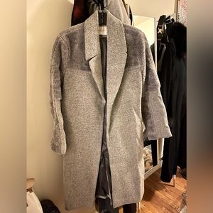 Halston Gray single breasted coat